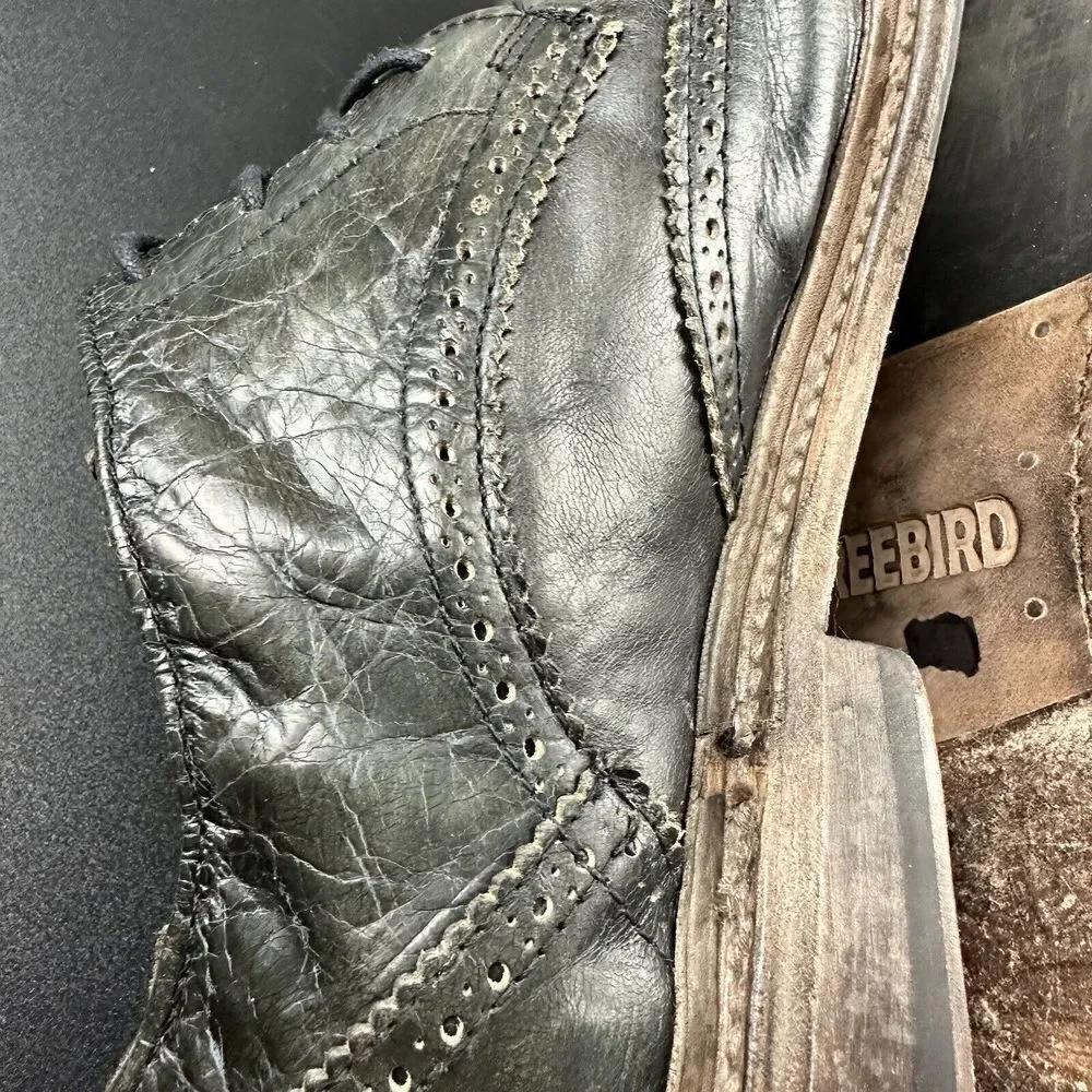 Freebird Shoes Mens 12 Kensington Olive Oxford Wingtip Leather Almond Toe